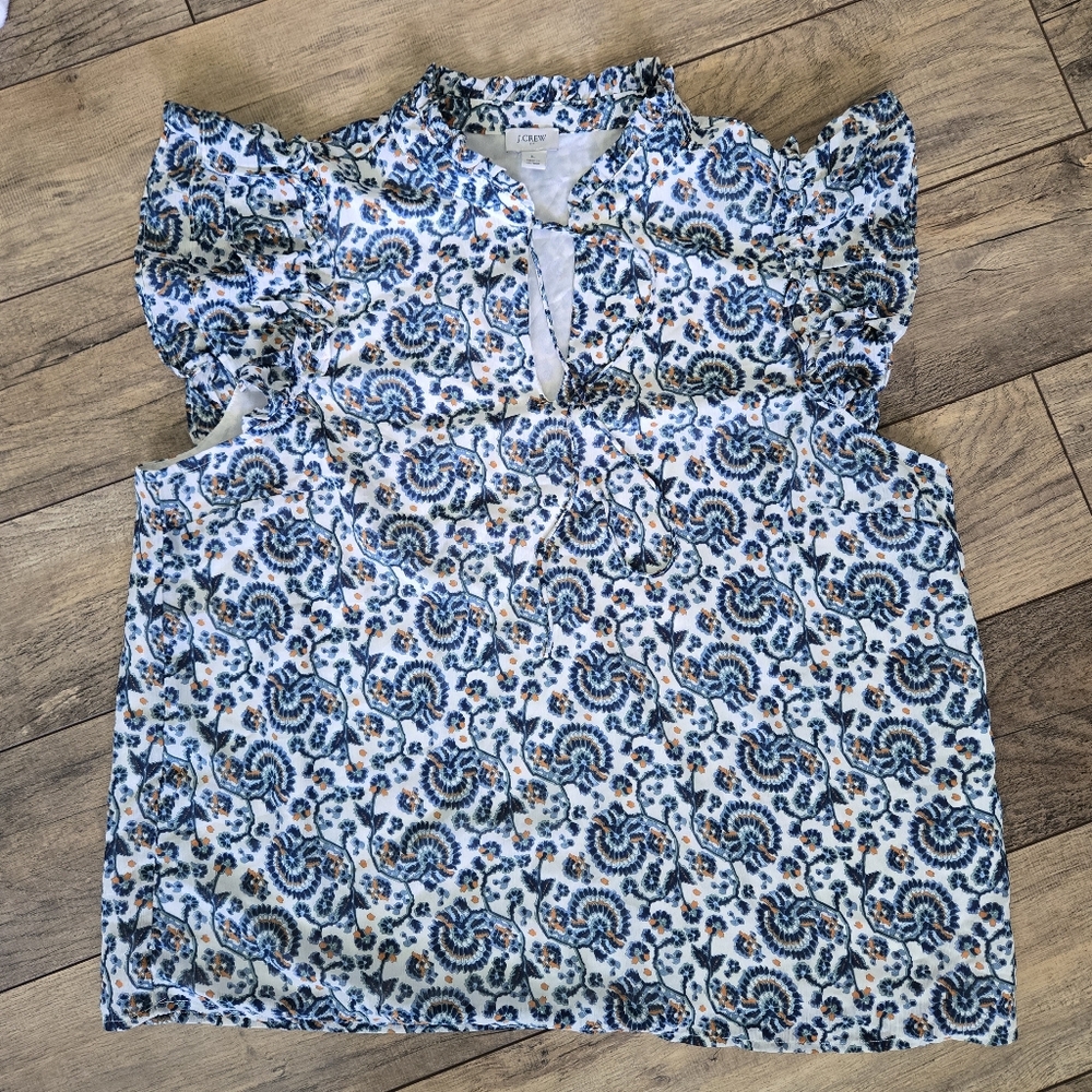 J. Crew Womens Large Ruffle Sleeve Blouse - Picture 5 of 11